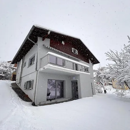 木屋 Modern For 8 Near Crans-montana - Terrace - Fireplace