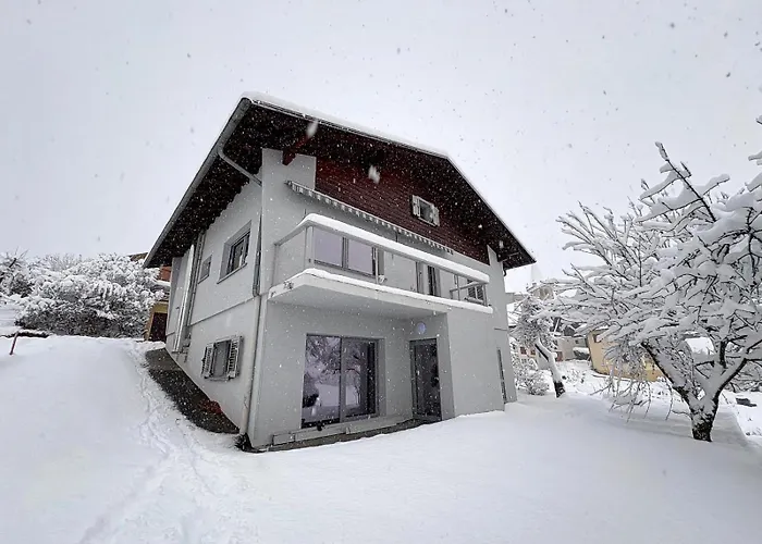 Chalet Modern For 8 Near Crans-montana - Terrace - Fireplace